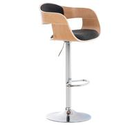 CLP Tabouret de bar Kingston réglable en hauteur, tissu, dossier, pivotant – Nature/Gris foncé