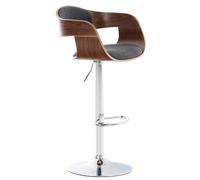 Tabouret de Bar Kingston Réglable en Hauteur Tissu I Chaise Haute de Cuisine avec Dossier et Repose-Pied Chaise Pivotante I Couleur:, Couleur:Noyer/Gris foncé