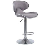 CLP Tabouret de bar Las Vegas V2 en tissu avec pied en métal , Gris clair/Chrome Gris clair