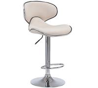CLP Tabouret de bar Las Vegas V2 en tissu avec pied en métal , Crème/Chrome Crème