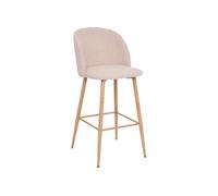 Tabouret de bar lin Céleste pieds effet bois