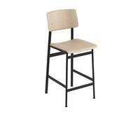 Muuto Tabouret de bar Loft – Chêne/Noir – H 98,5 cm (Hauteur d'assise 65 cm)