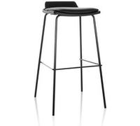 Tabouret de bar LONSO 10 revêtement d'assise en similicuir noir