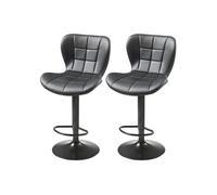 VEVOR Tabouret de Bar, Lot de 2, Chaise de Bar Moderne en Cuir PU, siège de Cuisine pivotante, Hauteur réglable, avec Dossier et Repose-Pieds, sans accoudoirs, pour Cuisine et Salle à Manger, Noir