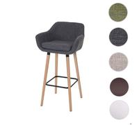 Tabouret de bar Malmö T381, chaise de bar tabouret de comptoir Textile, gris