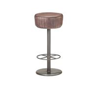 Tabouret de Bar Gris Cuir Véritable Siège Pub Chaise Comptoir Bistro vidaXL