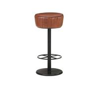 Tabouret de bar - vidaXL - Marron - Cuir véritable - Acier enduit de poudre - 37 x 76 cm