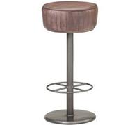 Tabouret de Bar Gris Cuir Véritable Siège Pub Chaise Comptoir Bistro vidaXL