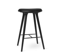 Mater High Stool Tabouret de Bar en Chêne Teinté Noir 74cm