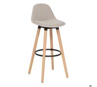 Atmosphera Tabouret de bar Maxon tissu beige H92,5 cm