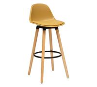 Chaise de bar ""Maxon"" en hêtre & métal H92,5cm jaune ocre - Atmosphera createur d'interieur