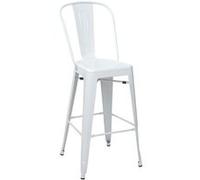 Tabouret De Bar Hwc-A73, Chaise De Comptoir Avec Dossier, Métal, Design Industriel Blanc Multicolore