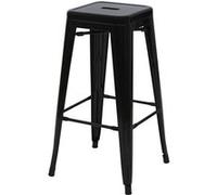 Tabouret De Bar Hwc-A73, Chaise De Comptoir, Métal, Empilable, Design Industriel Noir Multicolore