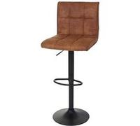 Mendler – Tabouret de bar HWC-B13 – imitation daim vintage marron clair