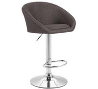 CLP Tabouret de bar Miami V2 en Tissu avec Pied en métal , Gris foncé Gris foncé