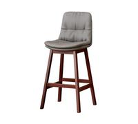 Tabouret de Bar Moderne en Similicuir avec Dossier incurvé, Repose-Pieds Confortable et Pieds en Bois Massif, Hauteur comptoir for îlot de Cuisine/Restaurant, 1 pièce(Height 78cm)