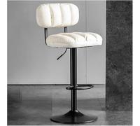 Tabouret de Bar Moderne pivotant en Cuir PU, réglable en Hauteur, avec Dossier et accoudoirs, Rembourrage en Mousse épaisse et système de Levage à air.