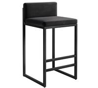 Tabouret de bar moderne rembourré avec cadre en métal doré - Chaises noires élégantes pour cuisine - Idéal pour la décoration de la maison et de la salle à manger