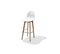 Tabouret de Bar Moderne sans Accoudoirs Structure en Bois de Bouleau Clair et Assise en Plastique x 4 Veba 1 G