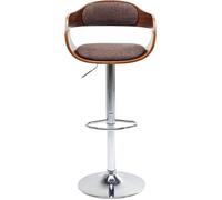 Kare Monaco Tabouret de Bar Design Chocolat élégant Aspect Cuir Chaise rembourrée réglable en Hauteur avec Pied en métal Marron 106 x 48 x 49 cm