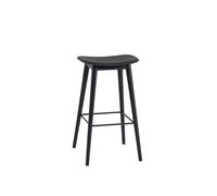 Tabouret de Bar Muuto Fiber m. Base en Bois Noir/ Noir H76 cm