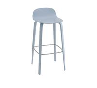 Tabouret de Bar Muuto Visu avec Base en Bois H75 Bleu Clair