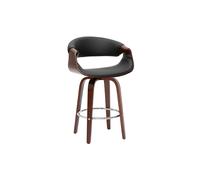 Miliboo Tabouret de Bar Design Noir et Bois foncé 65 cm Aramis