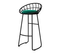 Tabouret de bar nordique - Chaise de petit déjeuner rembourrée en velours à dossier haut pour cuisine, bistro, pub