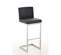 Tabouret de bar PAROS - CLP - Acier inoxydable - Noir - Avec repose-pieds et dossier