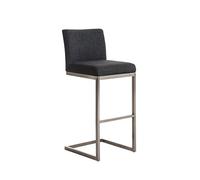 CLP Tabouret de bar en acier inoxydable PAROS, avec revêtement en tissu, 7 couleurs au choix, hauteur assise: 77 cm, repose-pieds...