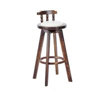 Tabouret de bar pivotant à 360° avec dossier - Tabouret de comptoir moderne rembourré en PU avec pieds en bois massif, idéal pour îlot de cuisine et meubles de salle à manger