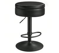 Tabouret de Bar Pivotant à 360° - VASAGLE - Noir d’Encre - Hauteur Réglable - Rangement