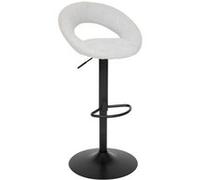 Tabouret de bar pivotant ajustable Sasha tissu gris clair Atmosphera gris G