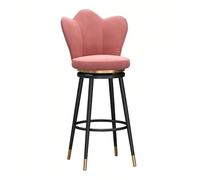 Tabouret de bar pivotant avec comptoir arrière - Chaise rembourrée pour îlot de cuisine et maison - Design élégant rose et noir - 75 cm (1 pièce)