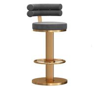Tabouret de bar pivotant avec dossier, élévateur réglable, repose-pieds, base ronde en métal, parfait pour la maison, le bar ou la cuisine, hauteur 65,6 à 80,9 cm, levage mécanique