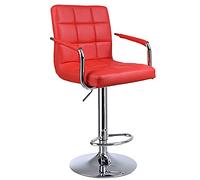 Tabouret de bar pivotant - Chaise en cuir réglable en hauteur avec dossier et repose-pieds pour pub, chaise de salle à manger confortable à haute élasticité