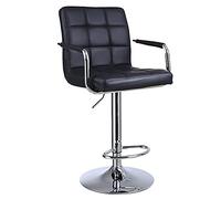 Tabouret de bar pivotant - Chaise en cuir réglable en hauteur avec dossier et repose-pieds pour pub, chaise de salle à manger confortable à haute élasticité