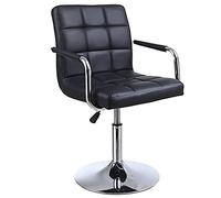 Tabouret de bar pivotant - Chaise en cuir réglable en hauteur avec dossier et repose-pieds pour pub, chaise de salle à manger confortable à haute élasticité