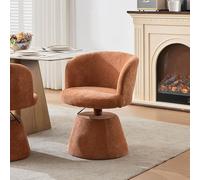 Tabouret de Bar Pivotant en Chenille, Cuisine et Coiffeuse, Orange, 1 Pièce