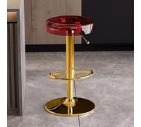 Tabouret de bar pivotant réglable avec repose-pieds, chaise de cuisine et de salle à manger pour la maison, le bistro, le café, design moderne, hauteur 45-55 cm