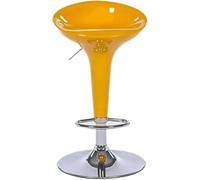 Tabouret de bar pivotant réglable dos nu pour bar, bistrot, salle à manger, chaise haute avec plage de hauteur de 60 à 80 cm, chaise haute jaune, profitez de la vie avec style