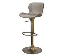 Tabouret de bar pivotant réglable en cuir de vache italien avec dossier et repose-pieds pour comptoir de cuisine et salle à manger