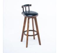 Tabouret de Bar Pivotant Rétro, Tabouret de Bar en Bois Massif, Universel for Toutes Les Saisons, Confortable for S'asseoir, Adapté à Tous Les Types de Restaurants, Bars et Espaces de Loisirs(Black,73