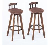 Tabouret de Bar Pivotant Rétro, Tabouret de Bar en Bois Massif, Universel for Toutes Les Saisons, Confortable for S'asseoir, Adapté à Tous Les Types de Restaurants, Bars et Espaces de Loisirs(Yellow,7