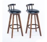 Tabouret de Bar Pivotant Rétro, Tabouret de Bar en Bois Massif, Universel for Toutes Les Saisons, Confortable for S'asseoir, Adapté à Tous Les Types de Restaurants, Bars et Espaces de Loisirs(Black,73