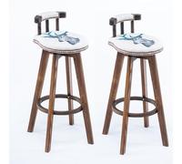Tabouret de Bar Pivotant Rétro, Tabouret de Bar en Bois Massif, Universel for Toutes Les Saisons, Confortable for S'asseoir, Adapté à Tous Les Types de Restaurants, Bars et Espaces de Loisirs(Gray,73c