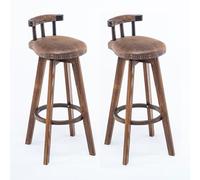 Tabouret de Bar Pivotant Rétro, Tabouret de Bar en Bois Massif, Universel for Toutes Les Saisons, Confortable for S'asseoir, Adapté à Tous Les Types de Restaurants, Bars et Espaces de Loisirs(Brown,73