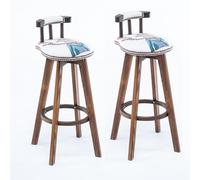 Tabouret de Bar Pivotant Rétro, Tabouret de Bar en Bois Massif, Universel for Toutes Les Saisons, Confortable for S'asseoir, Adapté à Tous Les Types de Restaurants, Bars et Espaces de Loisirs(Purple,7