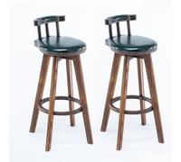 Tabouret de Bar Pivotant Rétro, Tabouret de Bar en Bois Massif, Universel for Toutes Les Saisons, Confortable for S'asseoir, Adapté à Tous Les Types de Restaurants, Bars et Espaces de Loisirs(Green,73