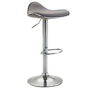 Tabouret De Bar Pivotant Shanghai en Tissu I Siège Ergonomique avec Hauteur Réglable I Piètement Trompette Métal Chromé Repose-Pieds, Couleur:Gris Clair, Couleur du Cadre:Chrome